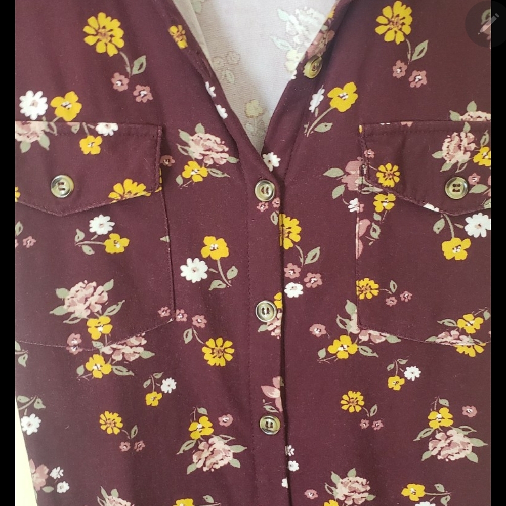 Floral Button-up  knee high dress